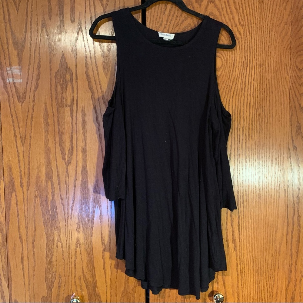 Black Cold-Shoulder Shirt